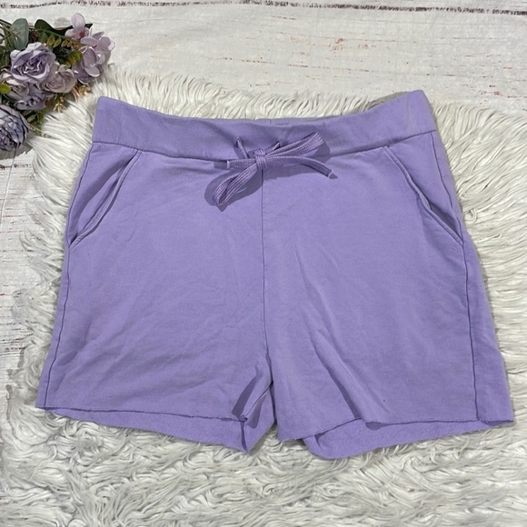 Majestic Filatures Deluxe Purple Drawstring Jersey Shorts - Picture 1 of 9